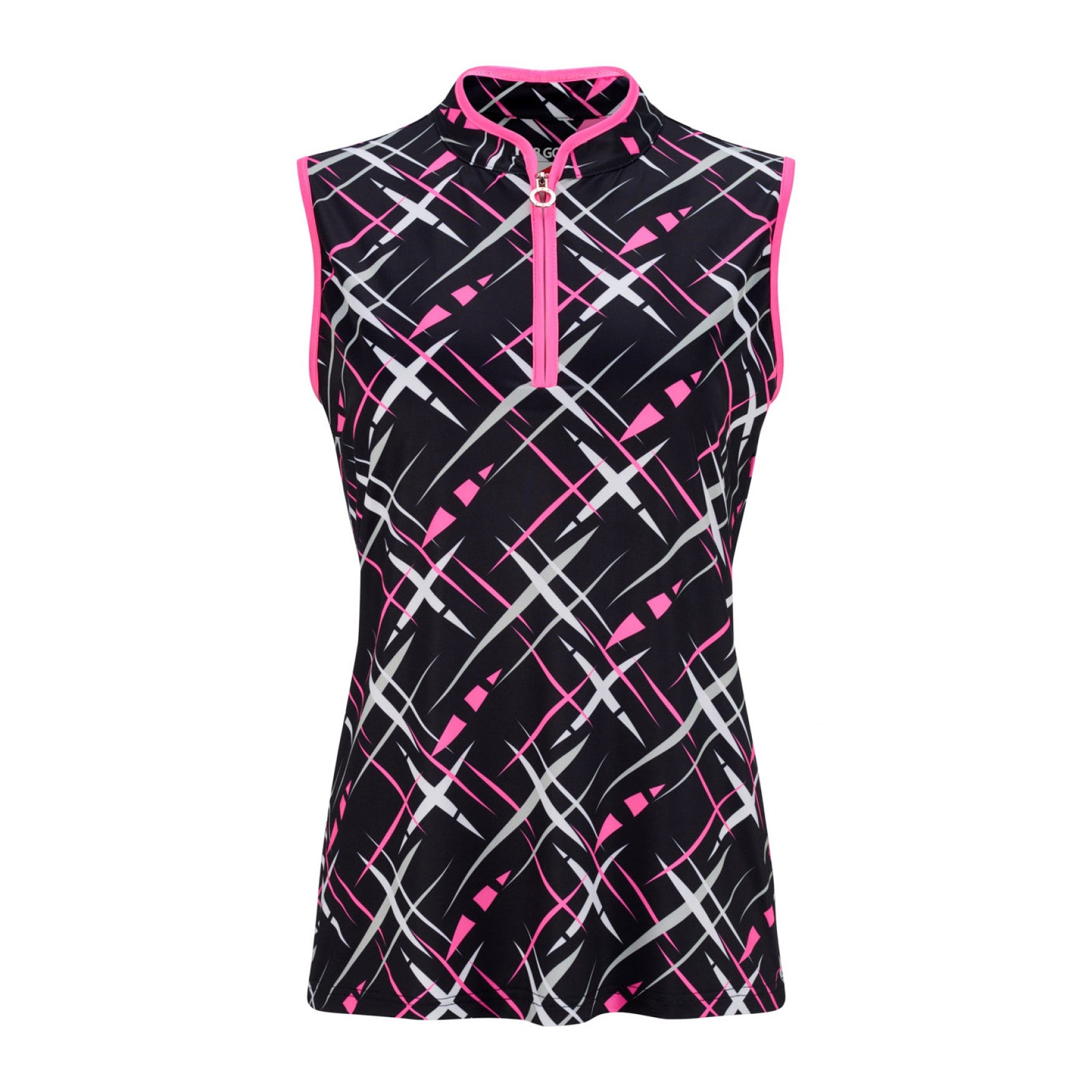 JRB Sleeveless Polo - Black with Cross Print