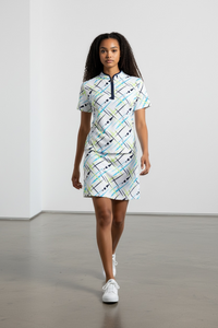 JRB Smart Skort - White / Navy Cross Print