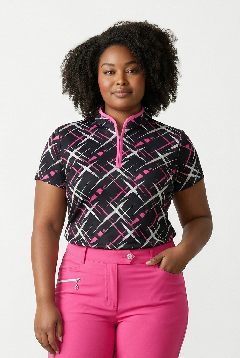 JRB Short Sleeved Polo - Black with Cross Print
