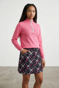 JRB Sweater (1/4 zipped) - Rose Pink