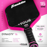 Franklin FS Tour Dynasty pickleball paddle - Blue, pink or grey