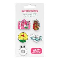 Ball marker & visor clip set - Girls Golf Trip