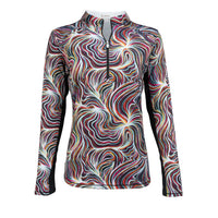 Nancy Lopez Long Sleeved 1/4 Zip  - Flow Blast Black Multi