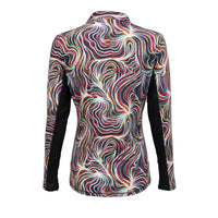 Nancy Lopez Long Sleeved 1/4 Zip  - Flow Blast Black Multi