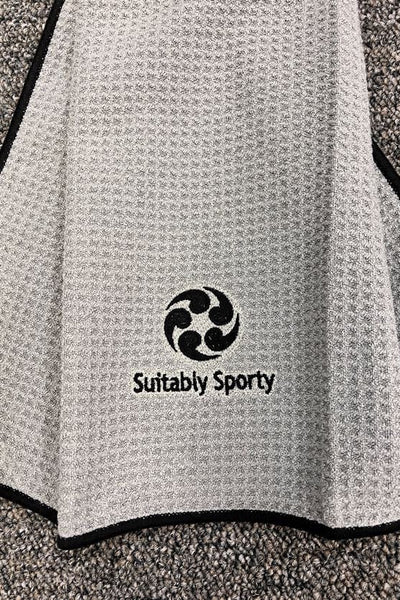 Suitably Sporty Tri-fold waffle towel - Navy