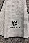 Suitably Sporty Tri-fold waffle towel - Grey