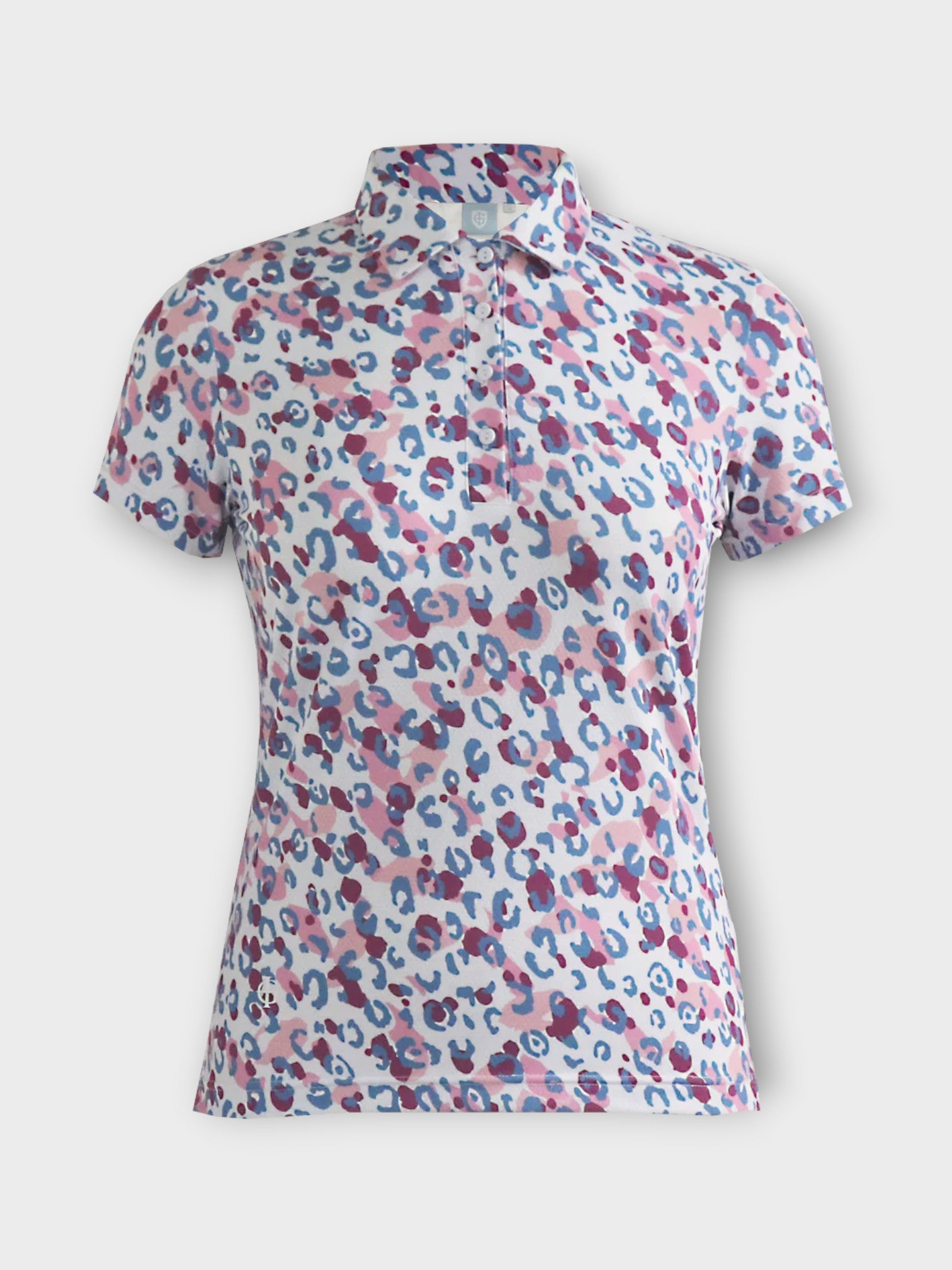 Island Green Short Sleeved Polo - Leopard print