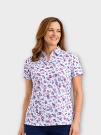 Island Green Short Sleeved Polo - Leopard print