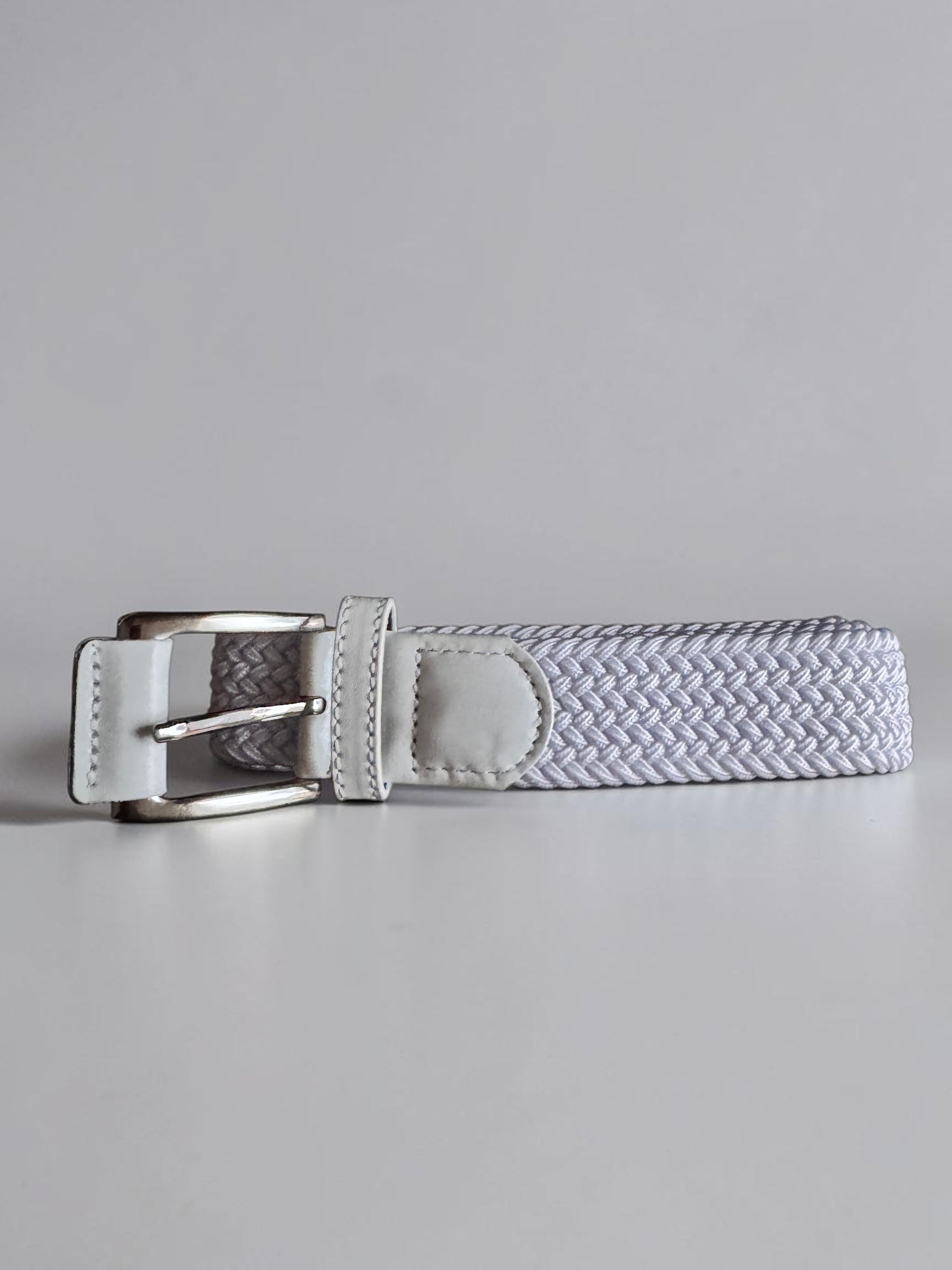 Suitably Sporty Woven stretch belt - White