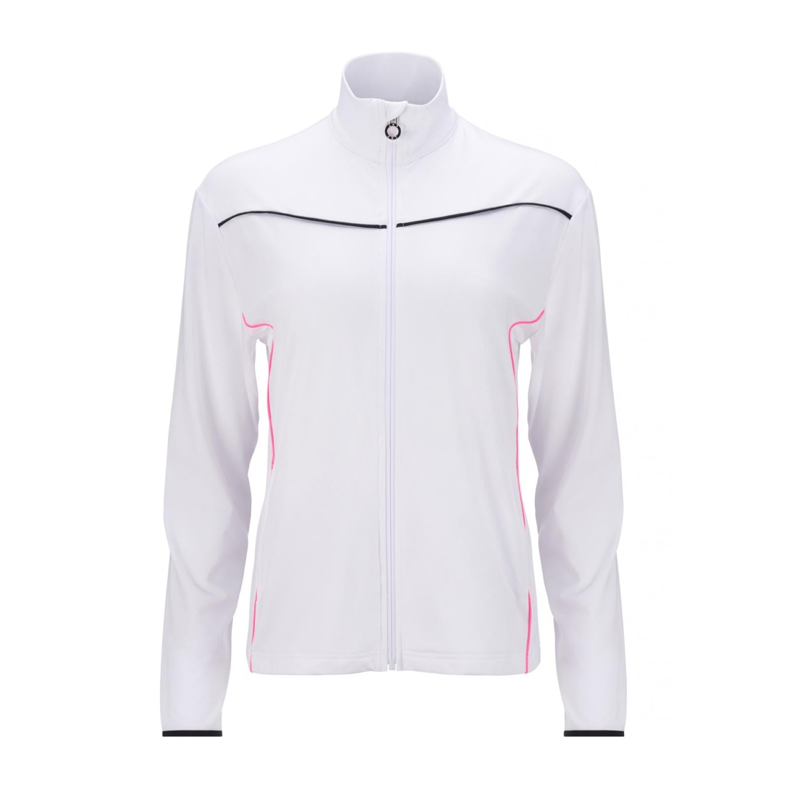 JRB Golf Midlayer - White with Pink/Black Piping
