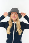 Fleece lined waterproof rain hat - grey