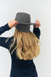 Fleece lined waterproof rain hat - grey