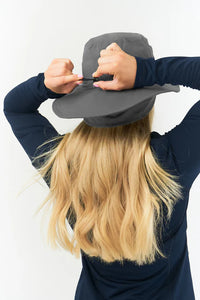 Fleece lined waterproof rain hat - grey