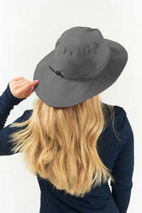 Fleece lined waterproof rain hat - grey