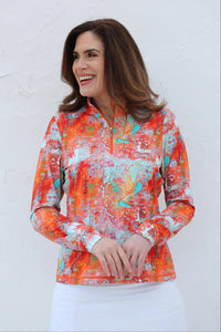 Famara Art Long Sleeved Top - Zanzibar