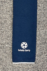 Suitably Sporty Tri-fold waffle towel - Navy