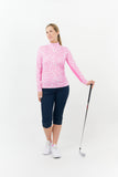 Pure Golf Balance Long Sleeved Polo - Candy Pebble