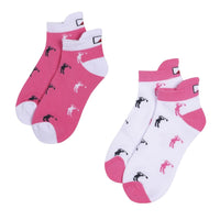 JRB sports socks (pack of 2) - Rose Pink Golf Print
