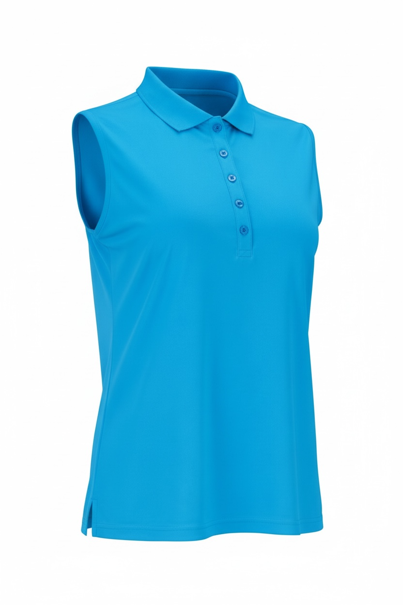 JRB Pique Sleeveless Polo - River Blue
