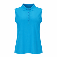JRB Pique Sleeveless Polo - River Blue