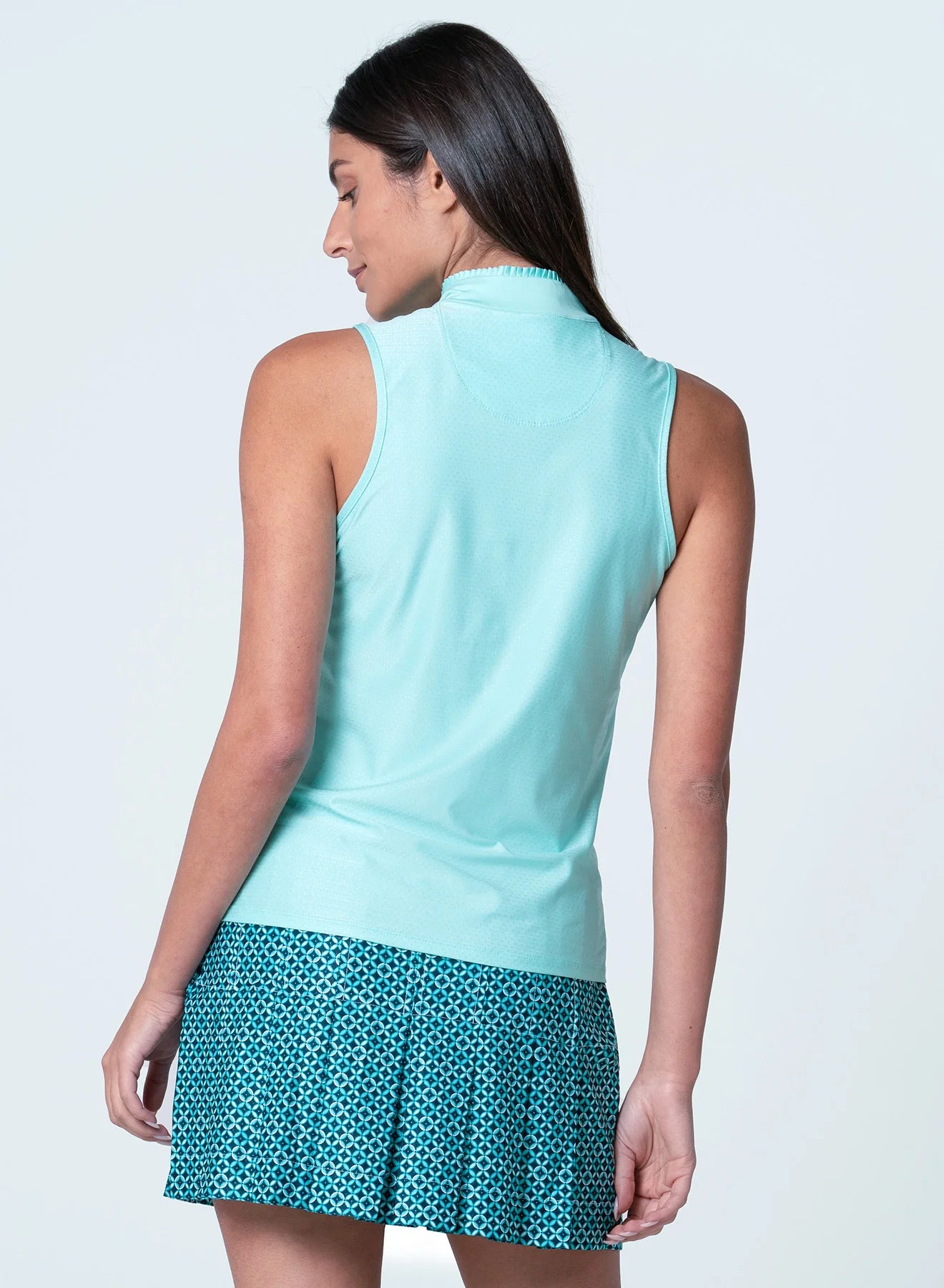 Lucky in Love Pleats Sleeveless Top - Capri Aqua