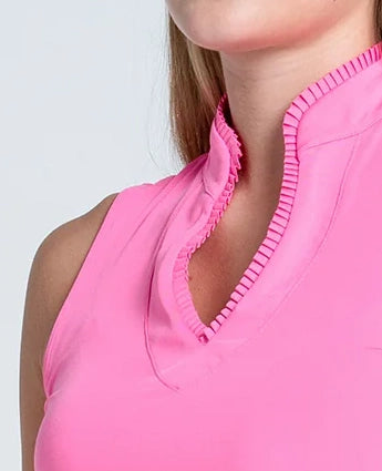 Lucky in Love Pleats Sleeveless Top - Taffy Pink