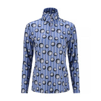JRB 1/4 Zipped Mid Layer - Cornflower Balls Print