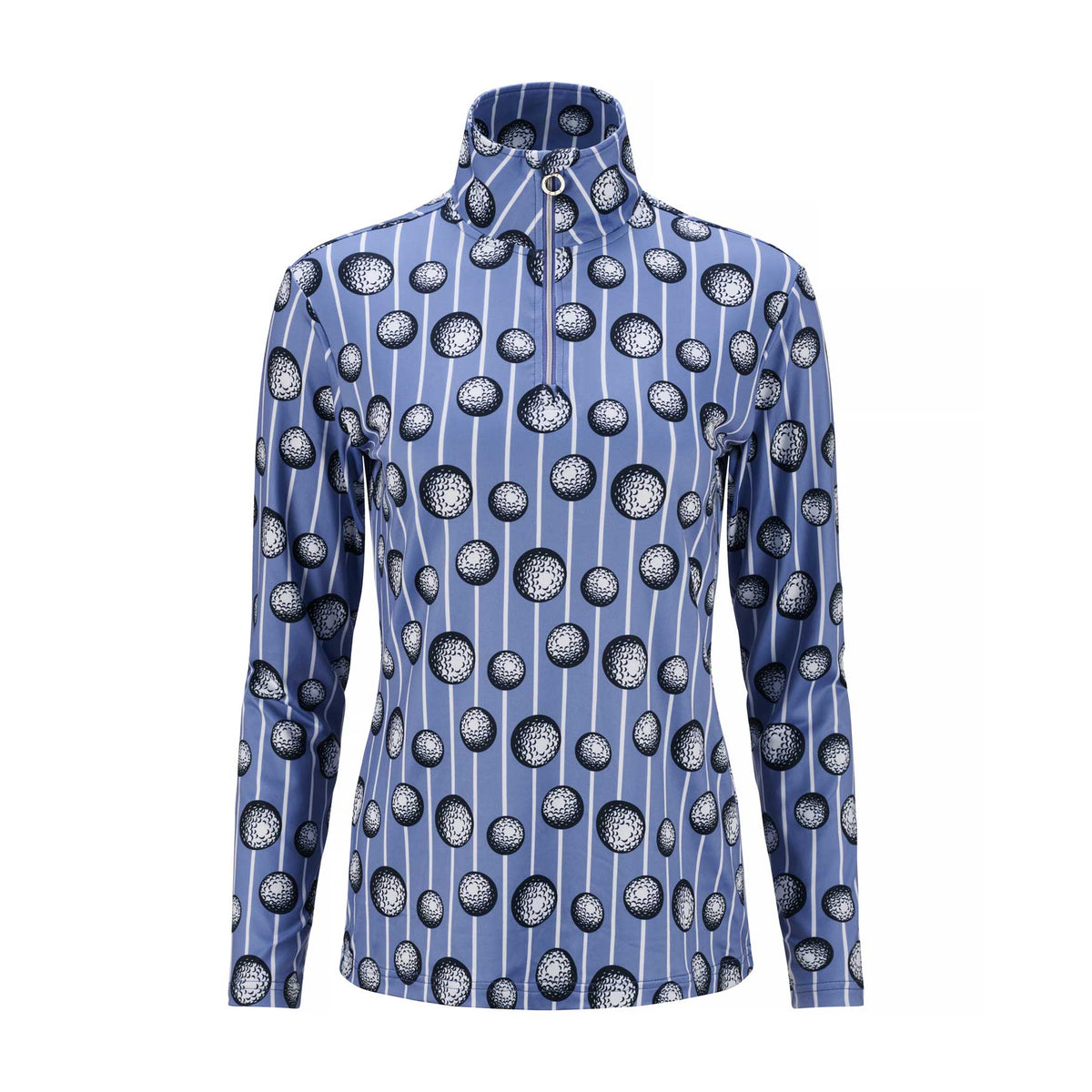 JRB 1/4 Zipped Mid Layer - Cornflower Balls Print