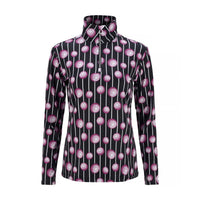 JRB 1/4 Zipped Mid Layer - Fuchsia Balls print
