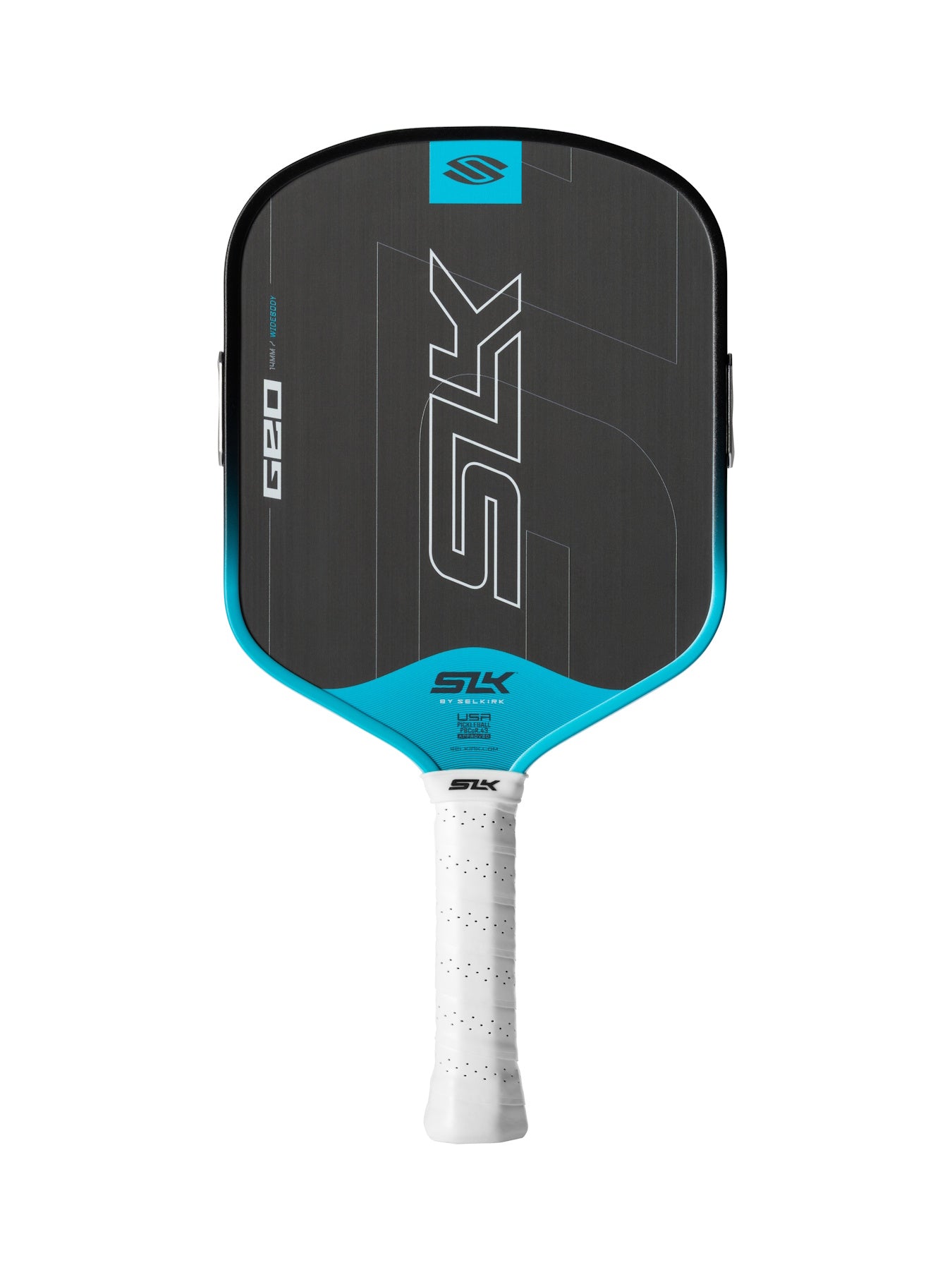 Selkirk SLK Geo Widebody pickleball paddle - Black/Cyan Blue