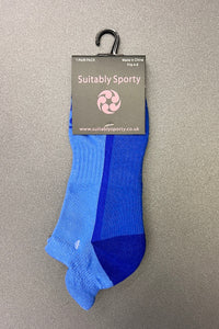 Suitably Sporty sports socks (single pair) - Blue plain