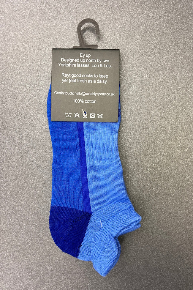 Suitably Sporty sports socks (single pair) - Blue plain