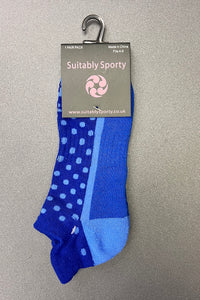 Suitably Sporty sports socks (single pair) - Blue spots