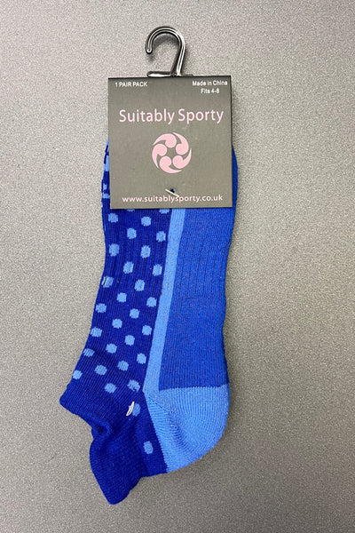 Suitably Sporty sports socks (single pair) - Blue spots