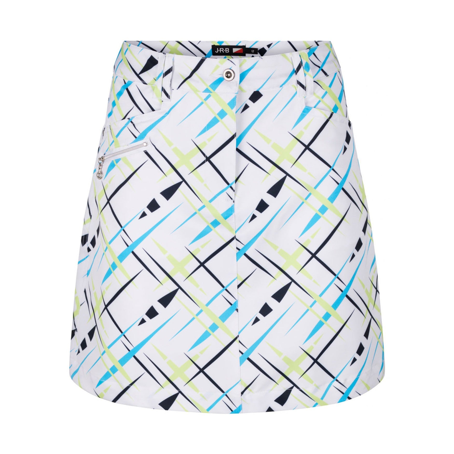 JRB Smart Skort - White / Navy Cross Print