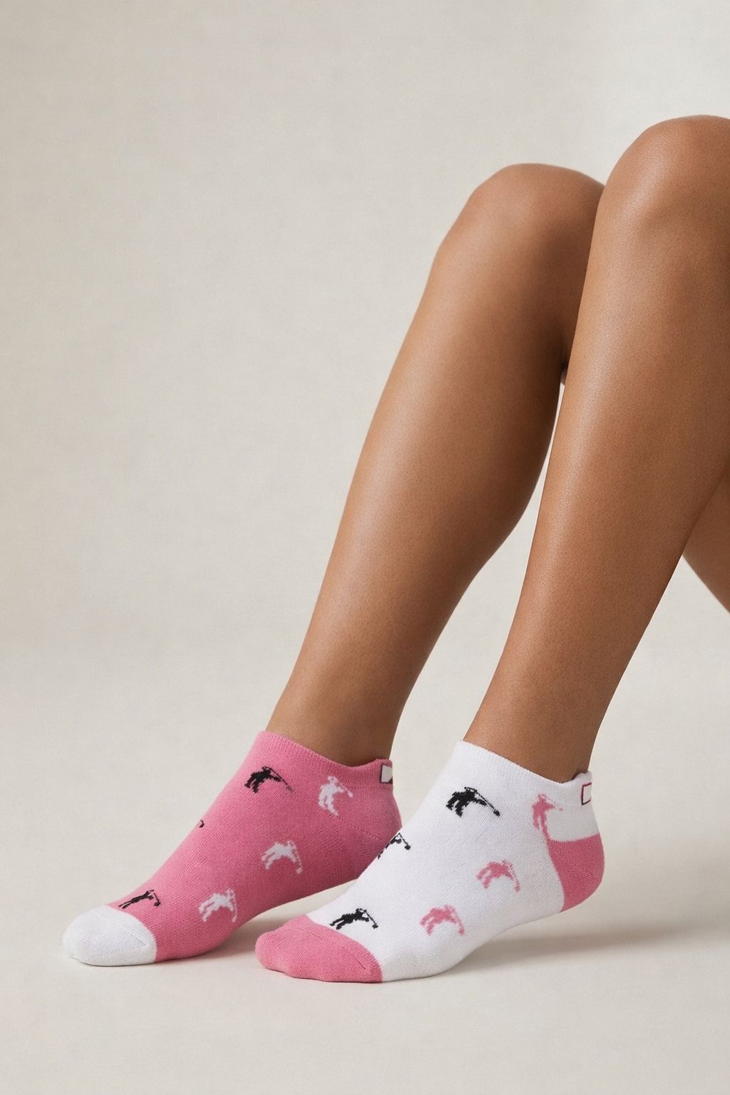 JRB sports socks (pack of 2) - Rose Pink Golf Print