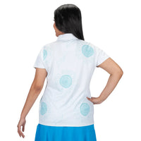 Nancy Lopez Sunny short sleeved polo - White with blue