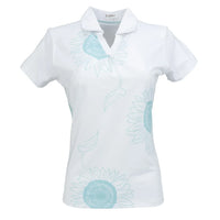 Nancy Lopez Sunny short sleeved polo - White with blue