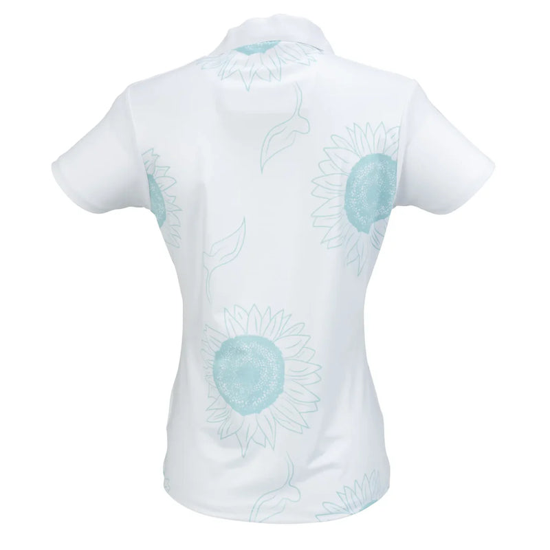 Nancy Lopez Sunny short sleeved polo - White with blue