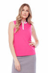 Swing Control pique sleeveless polo - Bubble gum pink