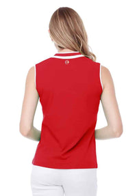 Swing Control pique sleeveless polo - Red