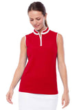 Swing Control pique sleeveless polo - Red