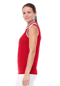 Swing Control pique sleeveless polo - Red