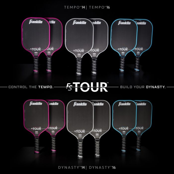 Franklin FS Tour Tempo pickleball paddle - Blue, pink or grey