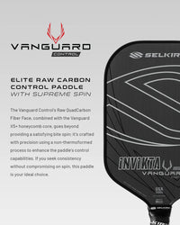 Selkirk Vanguard Control Elite Pickleball Paddle - Raw Carbon black