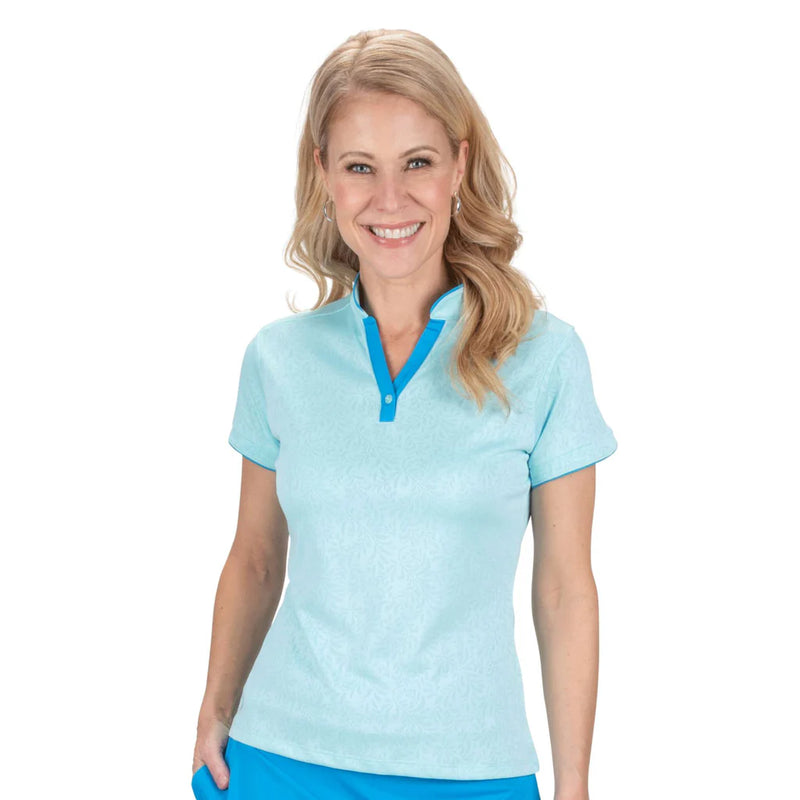 Nancy Lopez Vine short sleeved polo - Ice Multi