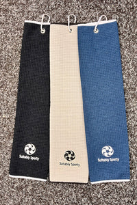 Suitably Sporty Tri-fold waffle towel - Navy