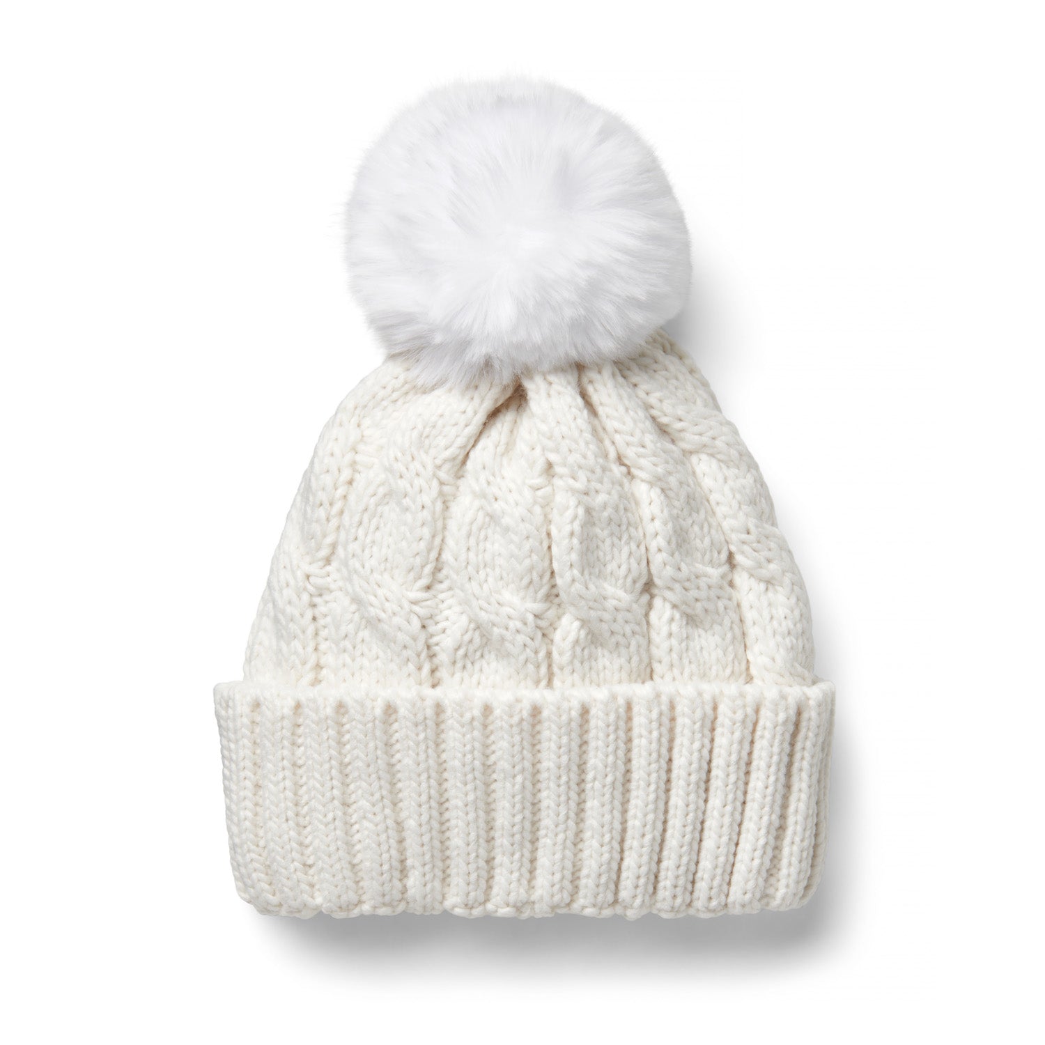 Black hat with white bobble on sale