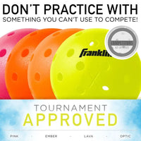 Franklin Sports outdoor X-40 pickleball balls (pack of 3) - Optic yellow, Lava, Ember or Pink