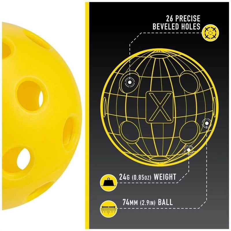 Franklin Sports indoor X-26 pickleball - Individual ball (Yellow)